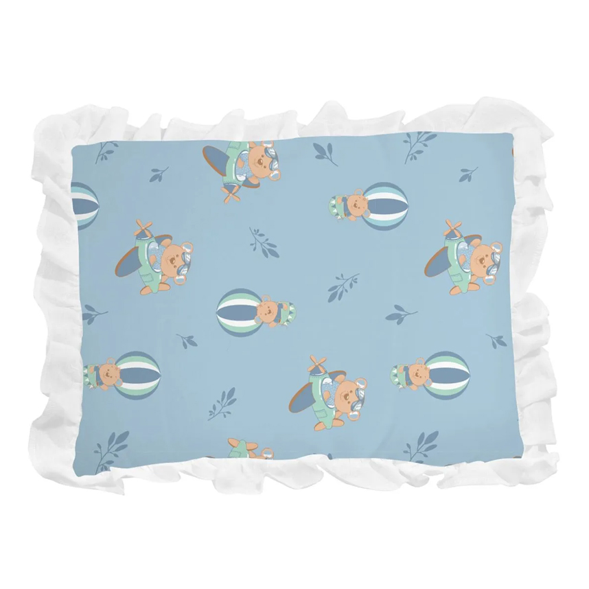 Travesseiro Incomfral Bublim Antissufocante Estampa Urso e Balão Travesseiro Incomfral Bublim Antissufocante Estampa Urso e Balão