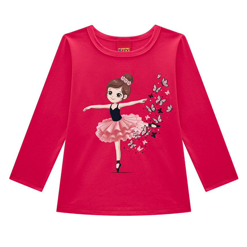 Blusa Kyly Manga Longa com Estampa Bailarina
