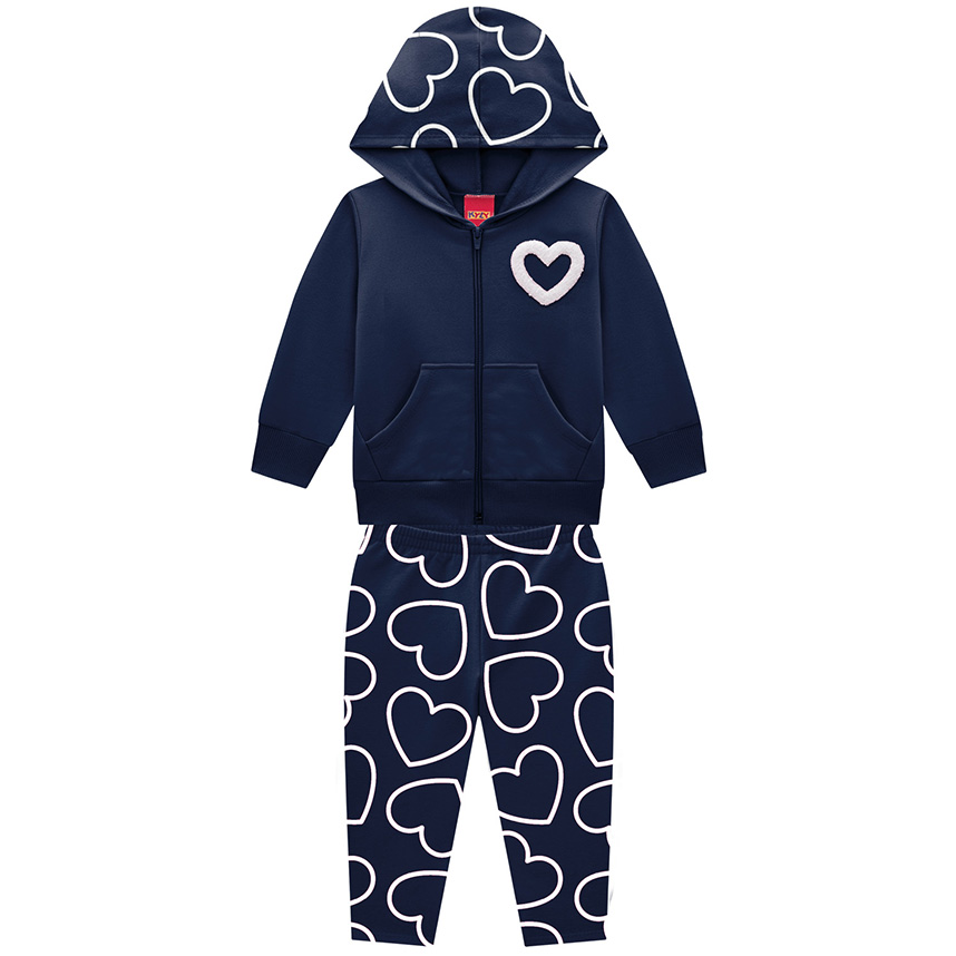 Conjunto Kyly Feminino de Moletom Peluciado com Capuz Conjunto Kyly Feminino de Moletom Peluciado com Capuz