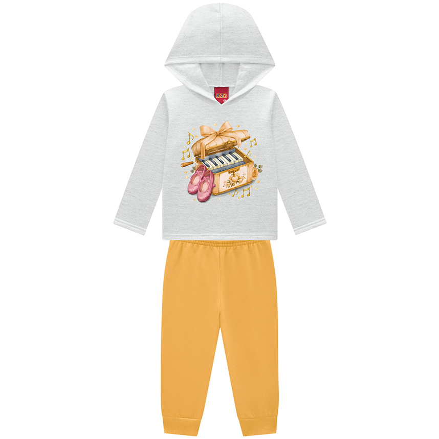 Conjunto Infantil Kyly Blusão Estampado + Calça Moletom
