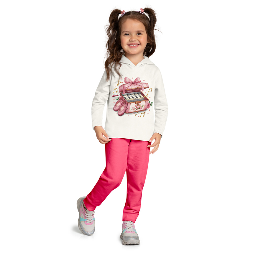 Conjunto Infantil Kyly Blusão Estampado + Calça Moletom