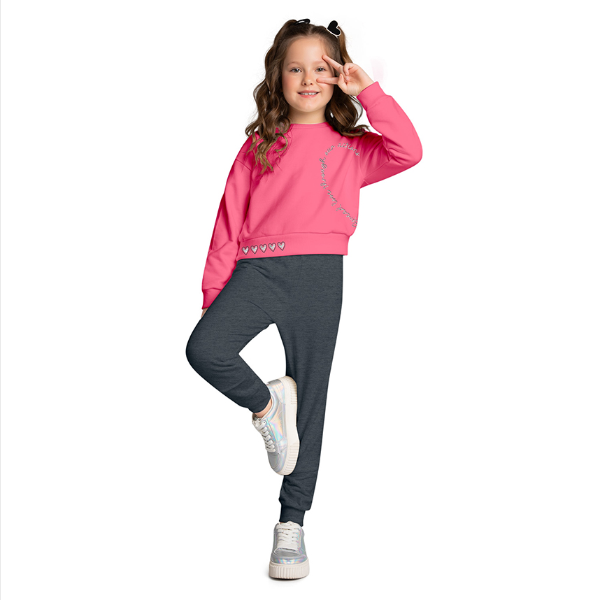 Conjunto Infantil Kyly Blusa Manga Longa e Calça