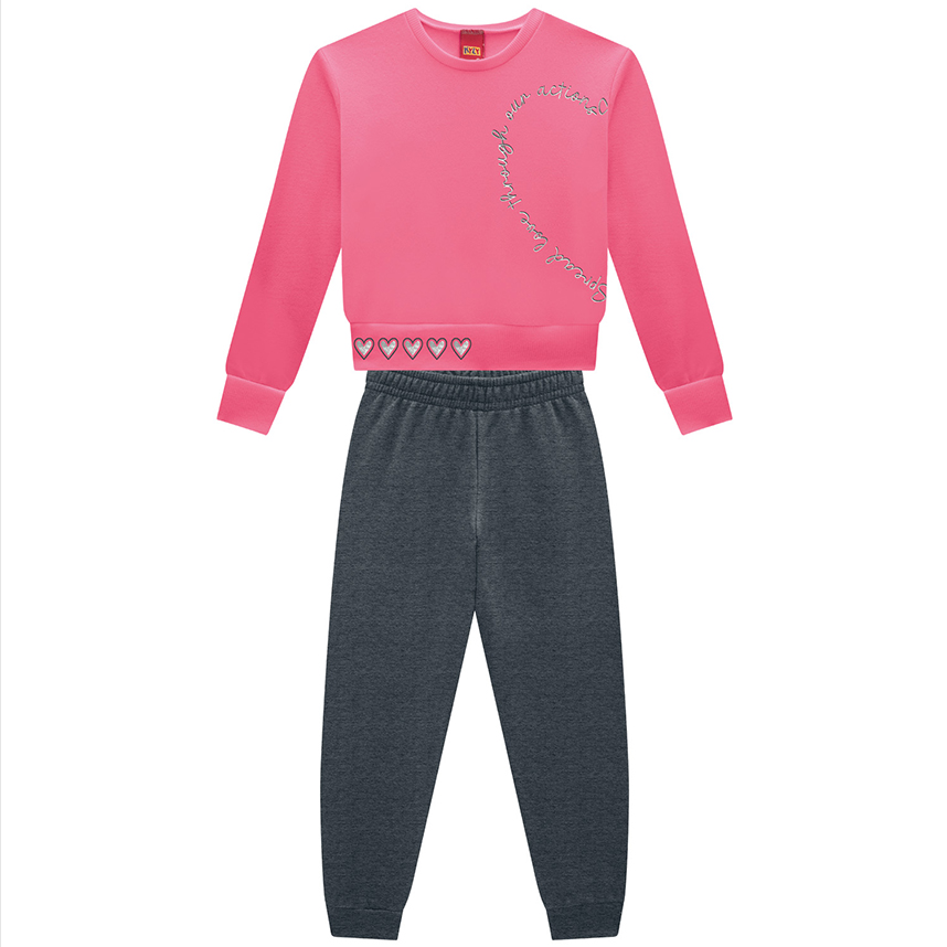 Conjunto Infantil Kyly Blusa Manga Longa e Calça