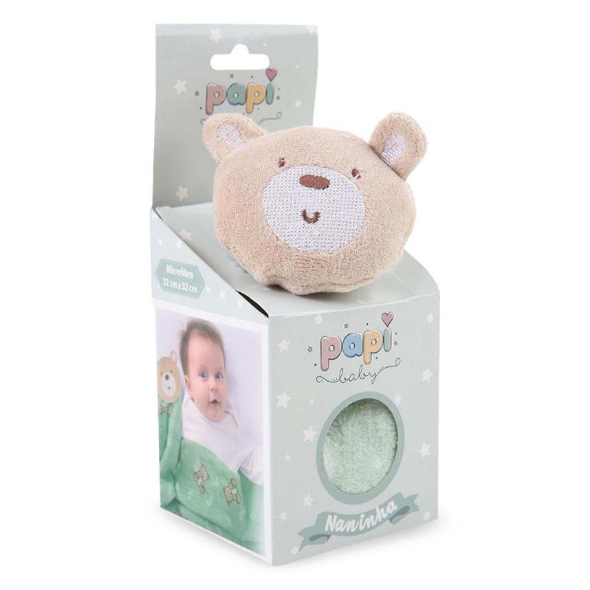 Naninha Papi Estampa Urso Com Bichinho Naninha Papi Estampa Urso Com Bichinho