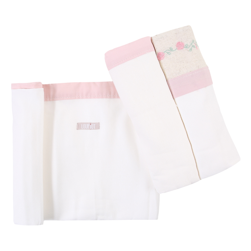 Kit Cueiro Loupiot Nature Bordado Flores - 3 Peças