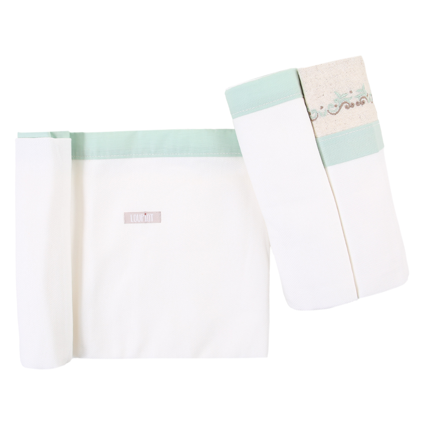 Kit Cueiro Loupiot Nature Bordado Ramos - 3 Peças