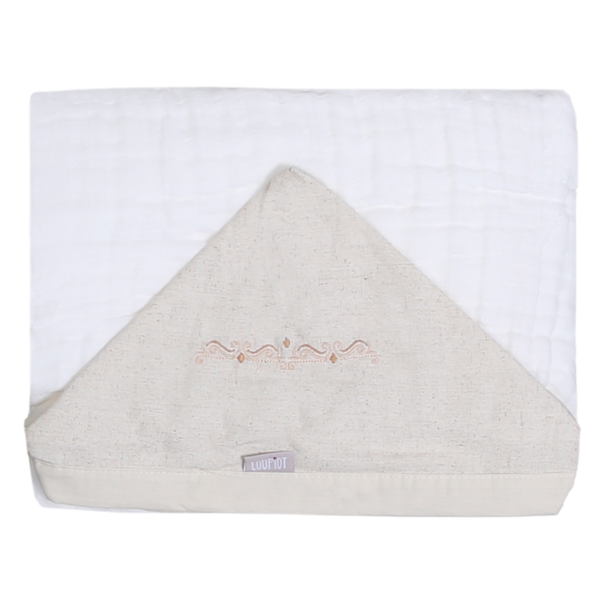 Toalha de Banho Bebê Soft Com Capuz Bordado Ramos