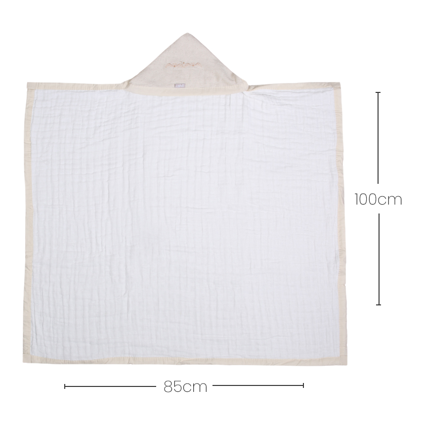 Toalha de Banho Bebê Soft Com Capuz Bordado Ramos