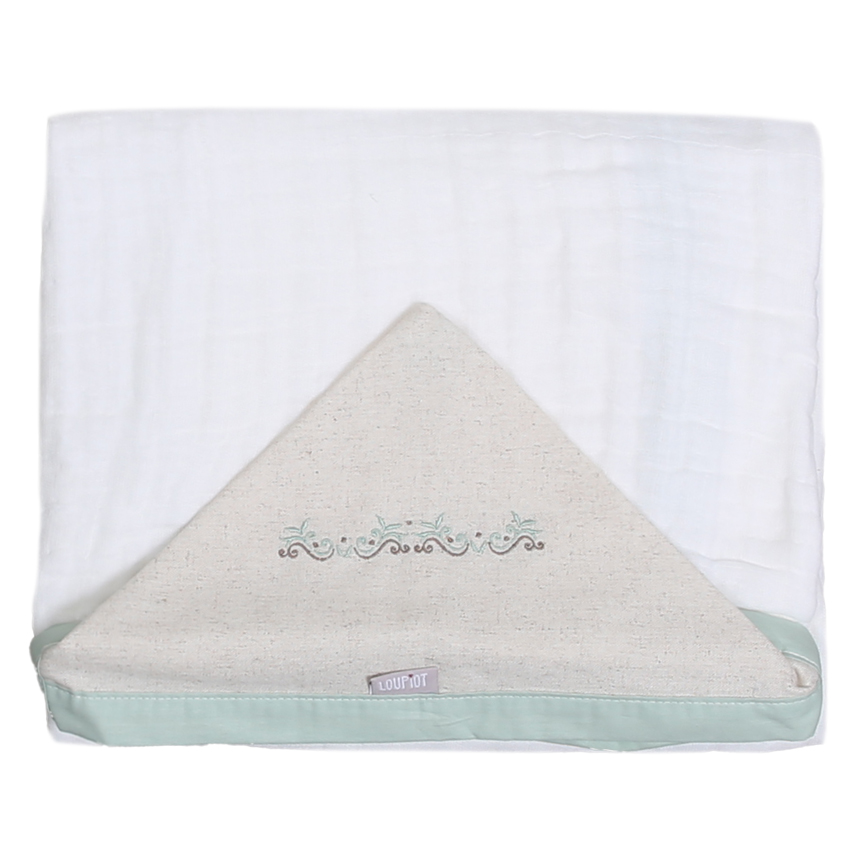 Toalha de Banho Bebê Soft Com Capuz Bordado Ramos