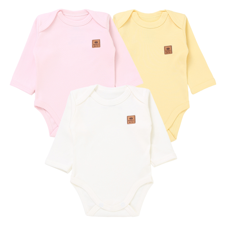 Kit Body Manga Longa Baby Best Algodão Pima UV50+ - 3 Peças