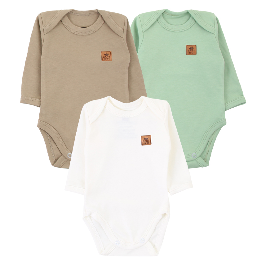 Kit Body Bebê Baby Best Algodão Pima UV50+ - 3 Peças