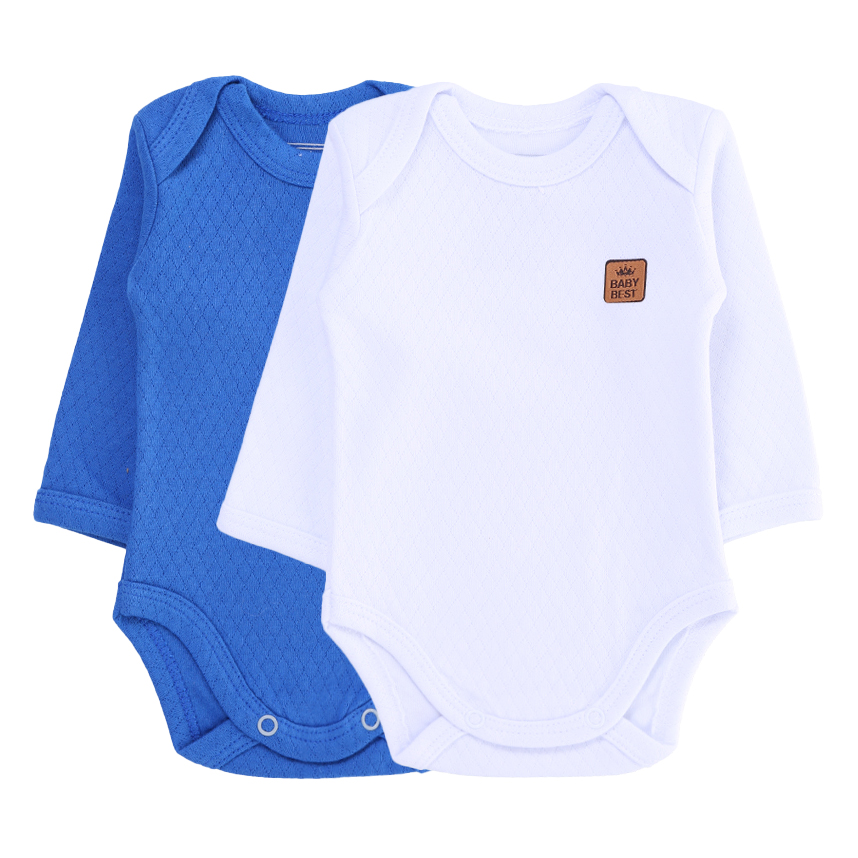 Kit Body Manga Longa Baby Best Jacquard - 2 Peças