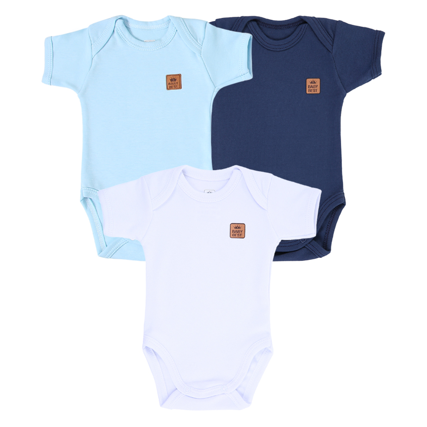 Kit Body Bebê Baby Best Algodão Pima UV50+ - 3 Peças