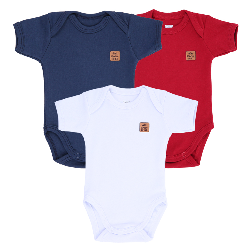 Kit Body Bebê Baby Best Algodão Pima UV50+ - 3 Peças