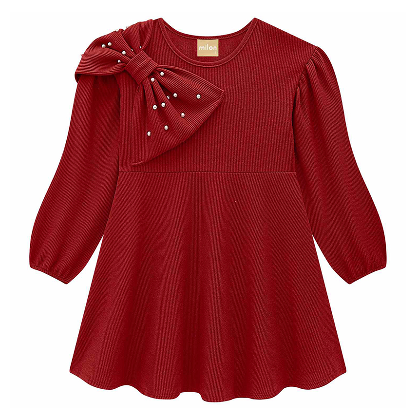 Vestido Milon Manga Longa com Laço Lateral Vestido Milon Manga Longa com Laço Lateral