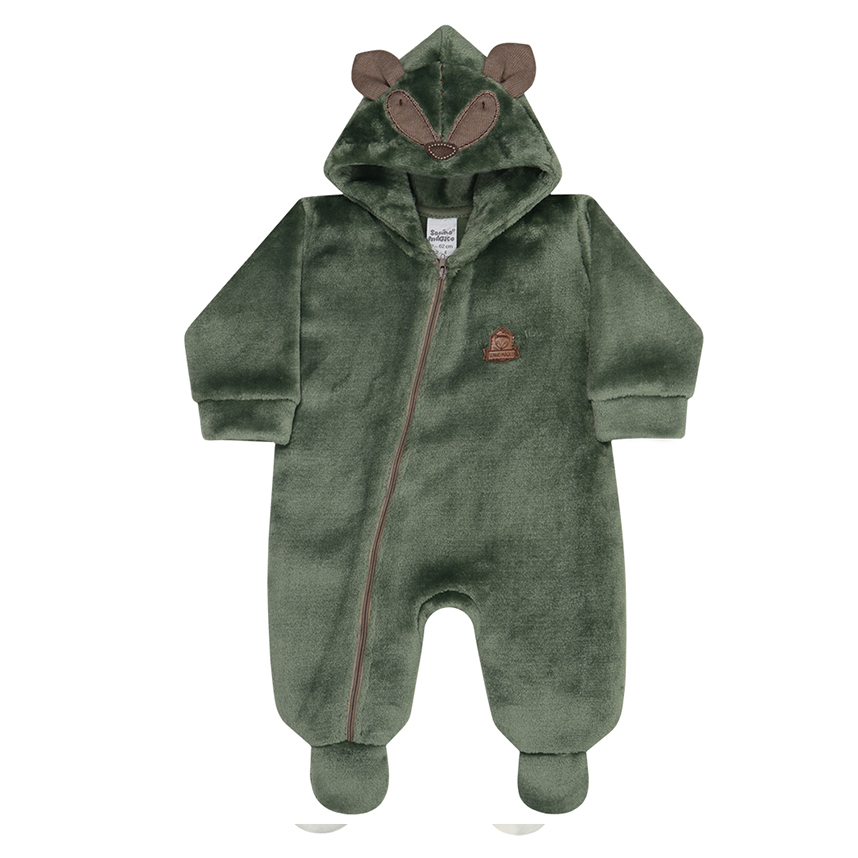 Macacão Manga Longa em Plush com Capuz Sonho Mágico