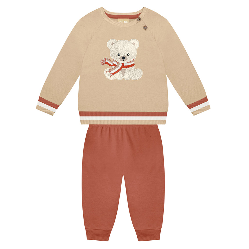 Conjunto Milon Casaco e Calça em Moletom Peluciado