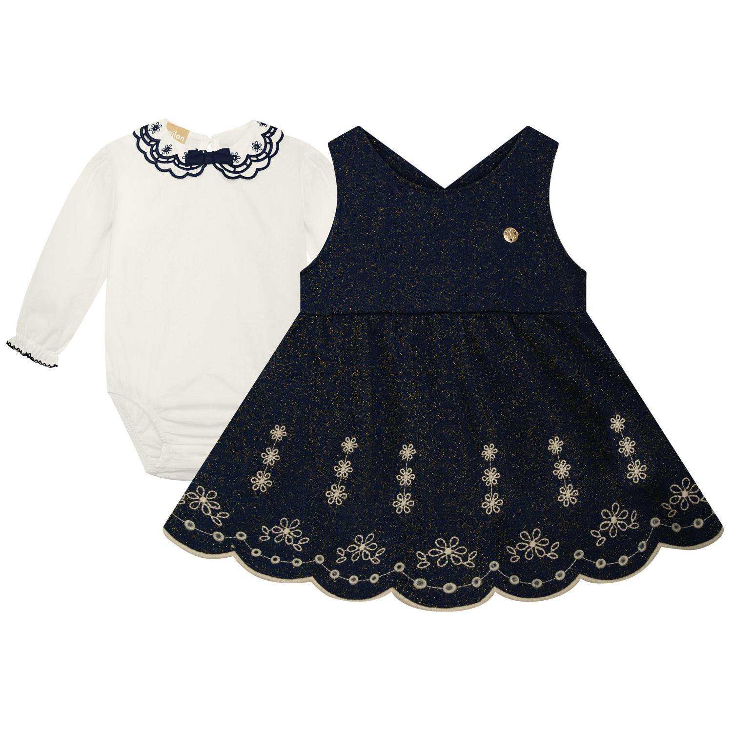 Conjunto Milon Boddy e Salopete em Moletom Lurex