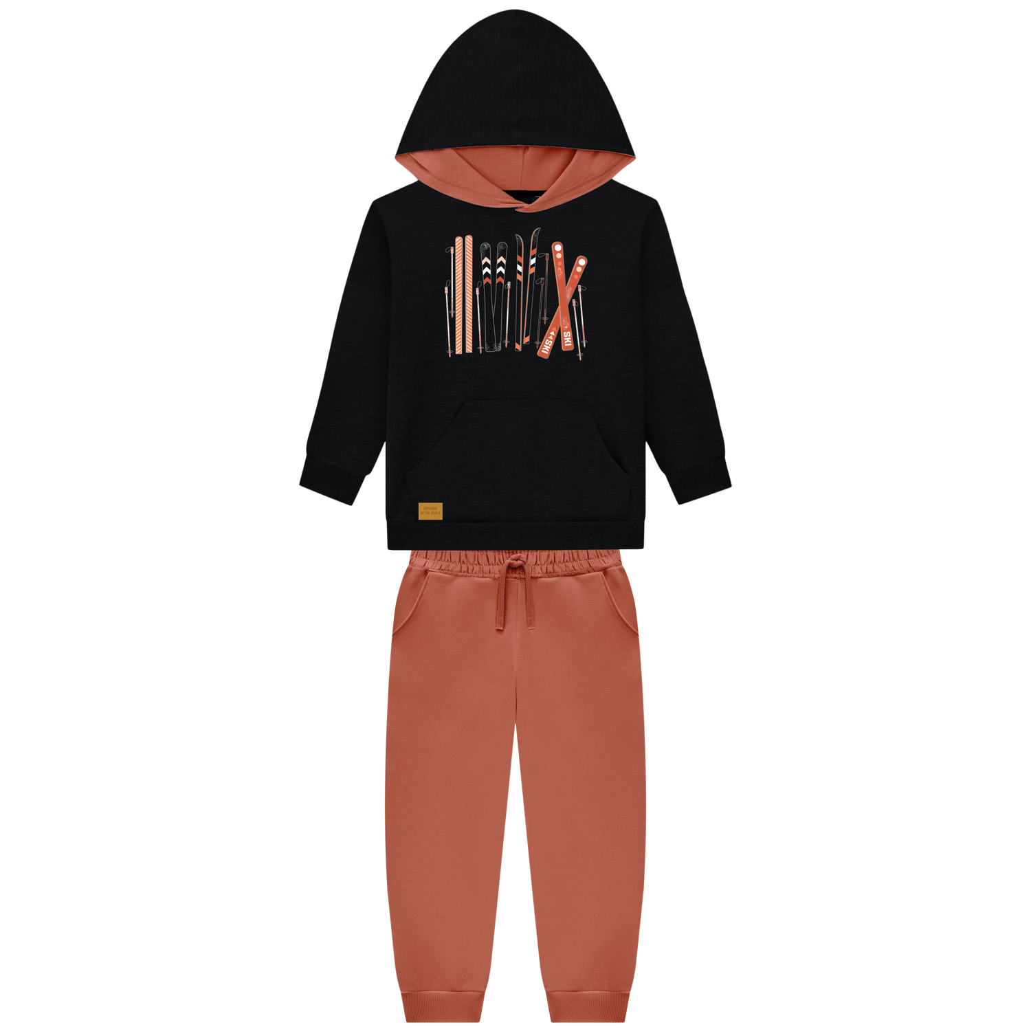 Conjunto Milon Em Moletom Casaco com Capuz e Calça