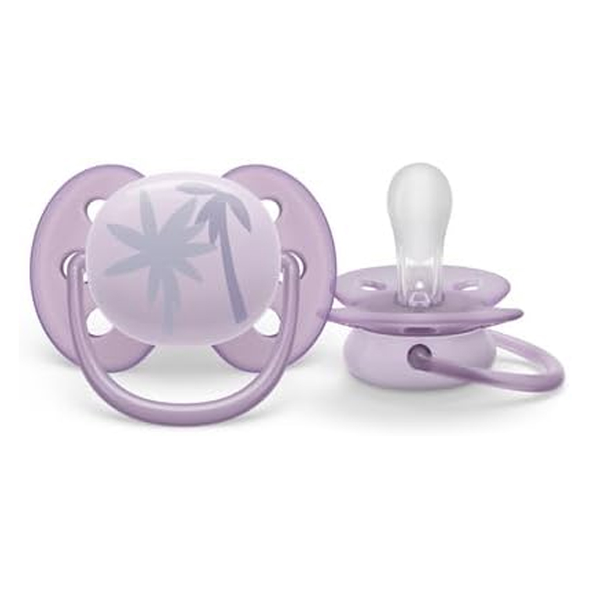 Chupeta Avent Ultra Soft 0 A 06 Meses Decorada Lilás