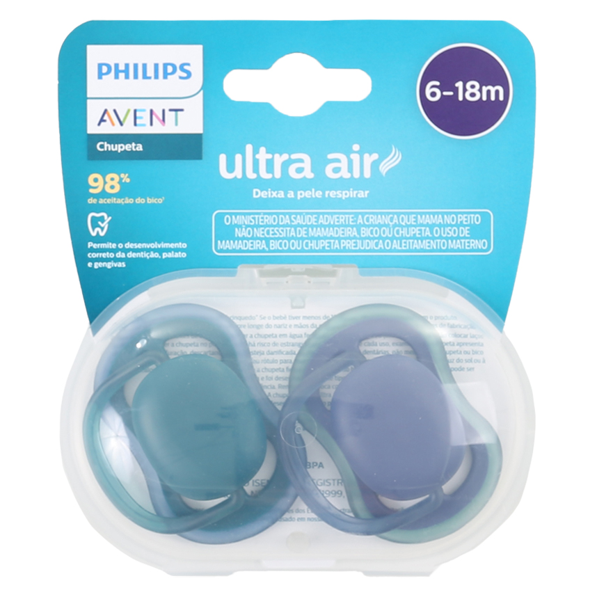 Chupeta Avent Ultra Air Lisa 6 A 18 Meses - 02 Peças Chupeta Avent Ultra Air Lisa 6 A 18 Meses - 02 Peças