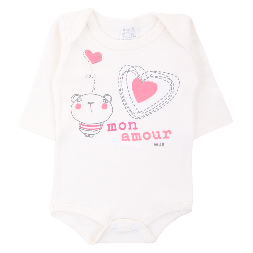 Kit Body Manga Longa Bebê Mub Estampado - 3 Peças