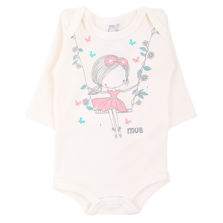 Kit Body Manga Longa Bebê Mub Estampado - 3 Peças