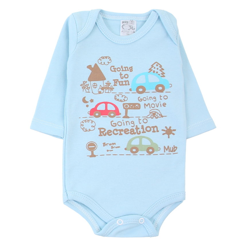 Kit Body Manga Longa Bebê Mub Estampado - 3 Peças