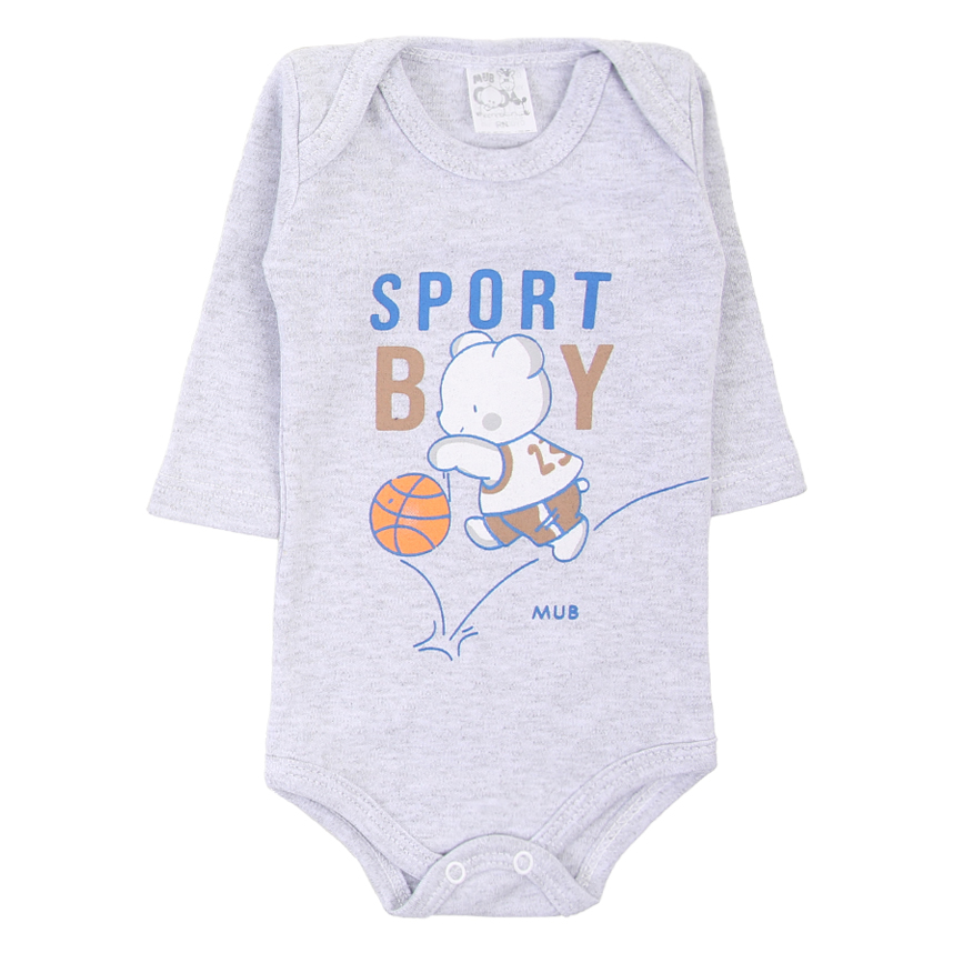 Kit Body Manga Longa Bebê Mub Estampado - 3 Peças