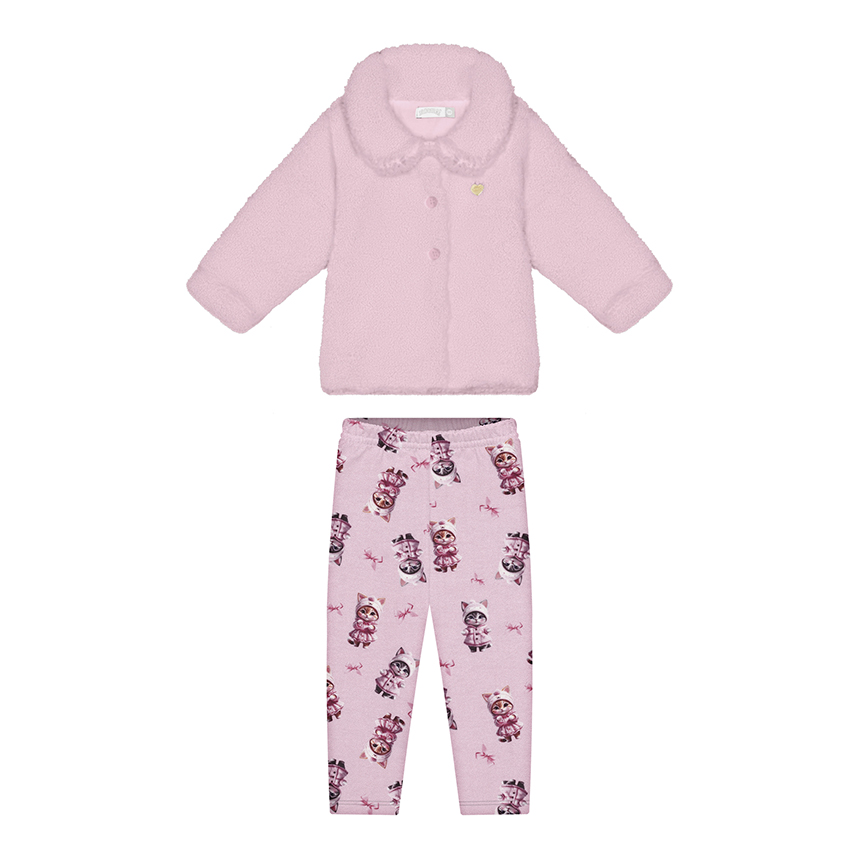 Conjunto Infantil Alakazoo Feminino Casaco em Pelinho Conjunto Infantil Alakazoo Feminino Casaco em Pelinho