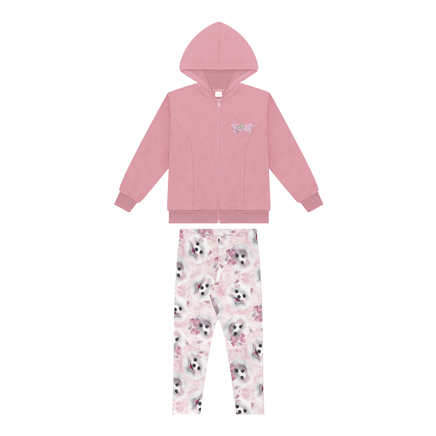 Conjunto Infantil Alakazoo Feminino Casaco com Capuz Conjunto Infantil Alakazoo Feminino Casaco com Capuz