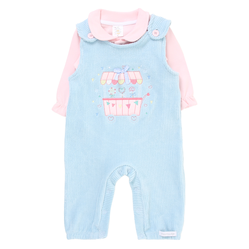 Macacão Longo Bebê Presente De Anjo Plush Doces + Body