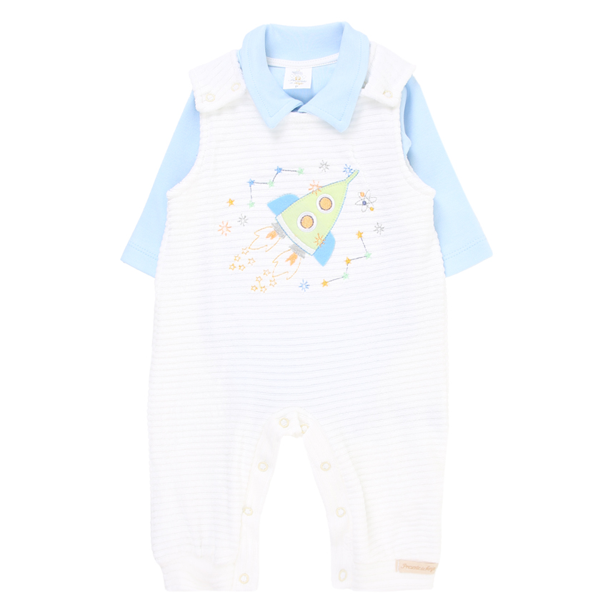 Macacão Longo Bebê Presente De Anjo Plush Foguete + Body