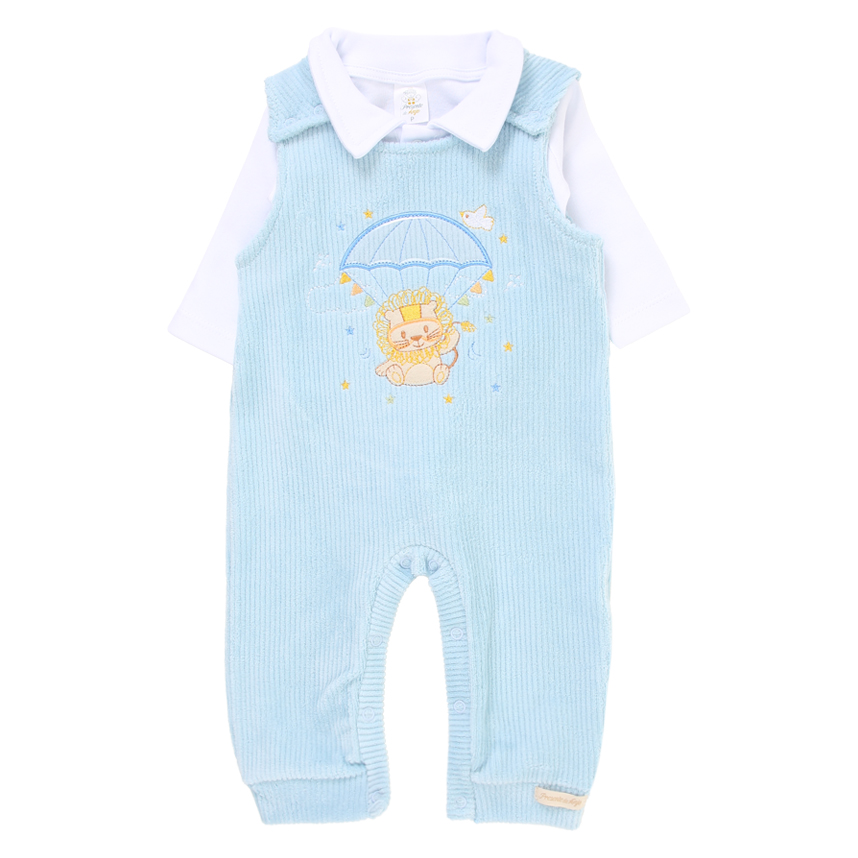 Macacão Longo Bebê Presente De Anjo Plush Leão + Body