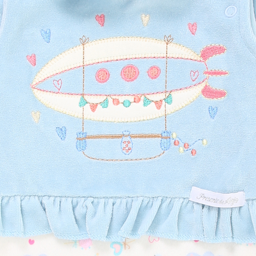 Macacão Longo Bebê Presente de Anjo Plush Bordado Balão