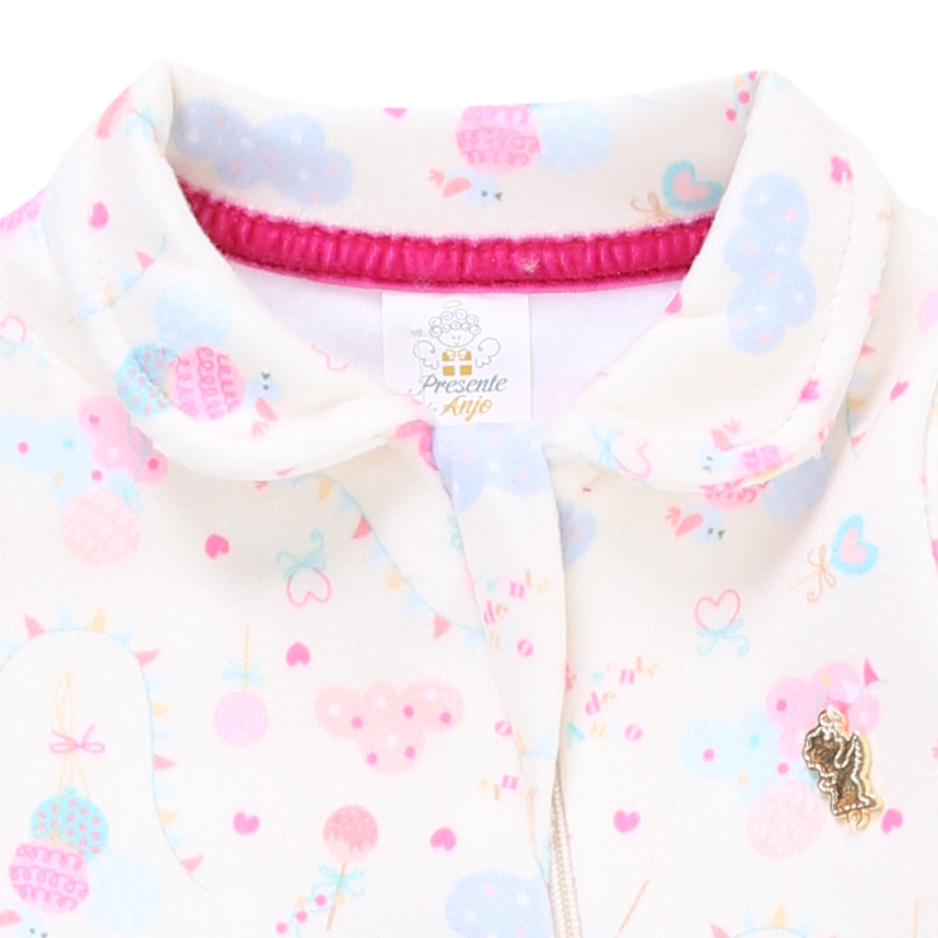 Macacão Longo Bebê Presente de Anjo Soft Estampa Balão