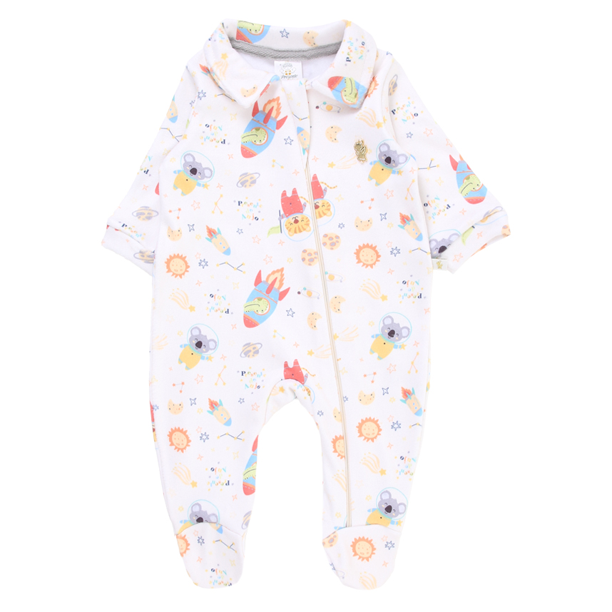 Macacão Longo Bebê Presente de Anjo Soft Estampa Foguete