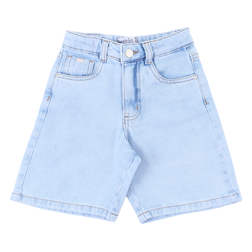 Shorts Jeans Infantil Garota Lua Com Bolso Shorts Jeans Infantil Garota Lua Com Bolso
