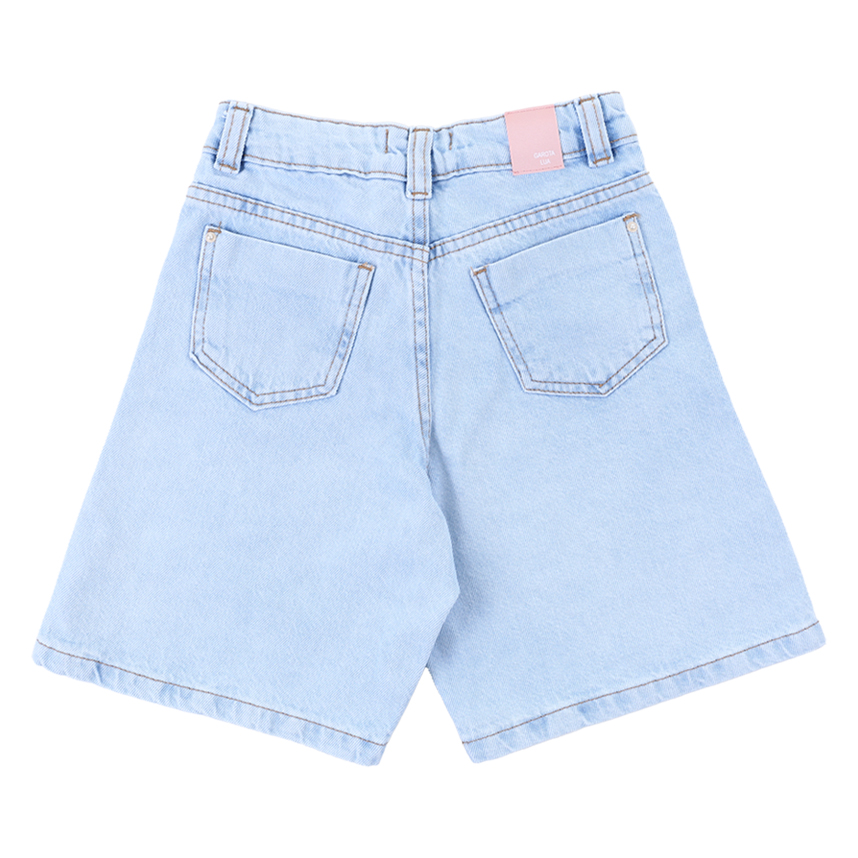 Shorts Jeans Infantil Garota Lua Com Bolso Shorts Jeans Infantil Garota Lua Com Bolso