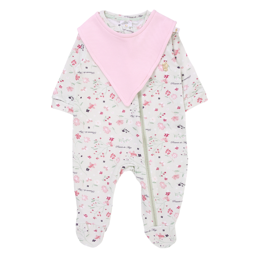 Macacão Longo Bebê Presente de Anjo Em Cotton Estampa Bosque