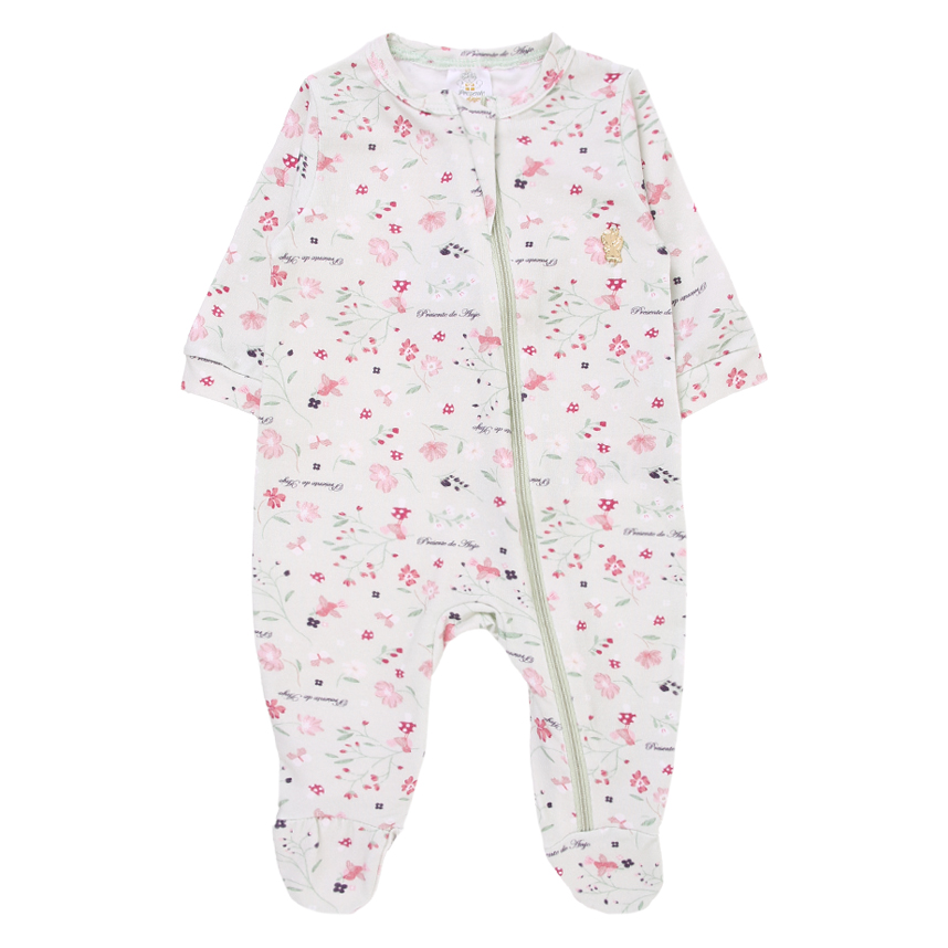 Macacão Longo Bebê Presente de Anjo Em Cotton Estampa Bosque