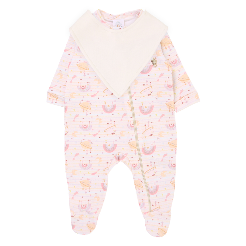 Macacão Longo Bebê Presente de Anjo Em Cotton Estampa Lua Panda