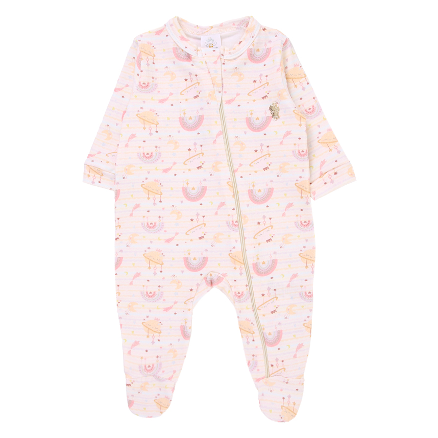 Macacão Longo Bebê Presente de Anjo Em Cotton Estampa Lua Panda