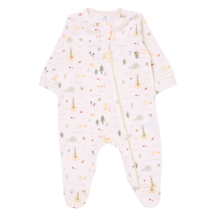 Macacão Longo Bebê Presente de Anjo Em Cotton Estampa Floresta