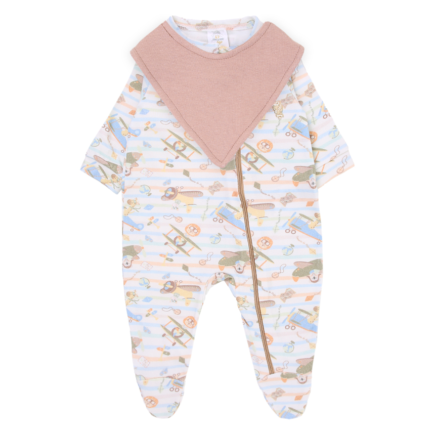 Macacão Longo Bebê Presente de Anjo Em Cotton Estampa Avião