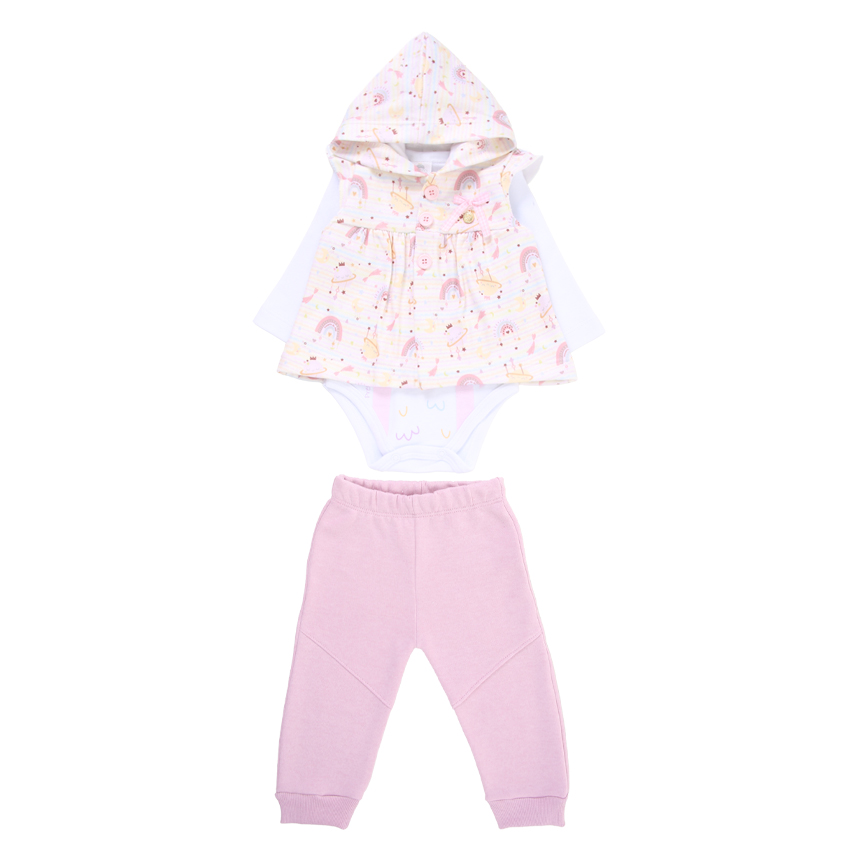 Conjunto Bebê Presente de Anjo Com Colete Estampado