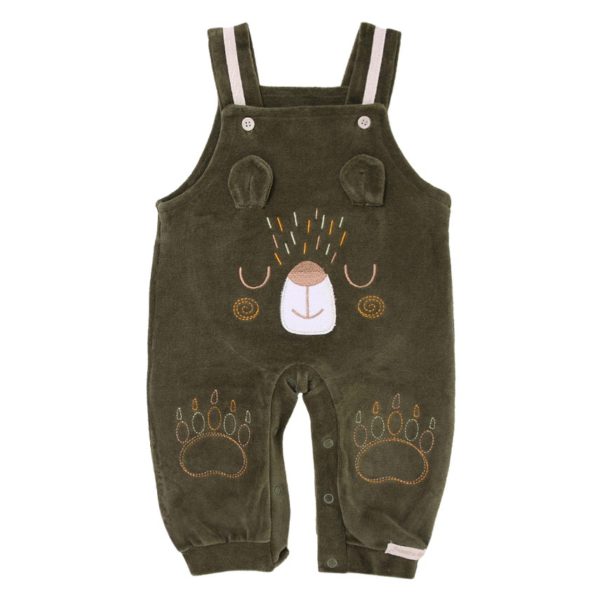 Macacão Longo Bebê Presente de Anjo Jardineira Bordado Urso Macacão Longo Bebê Presente de Anjo Jardineira Bordado Urso