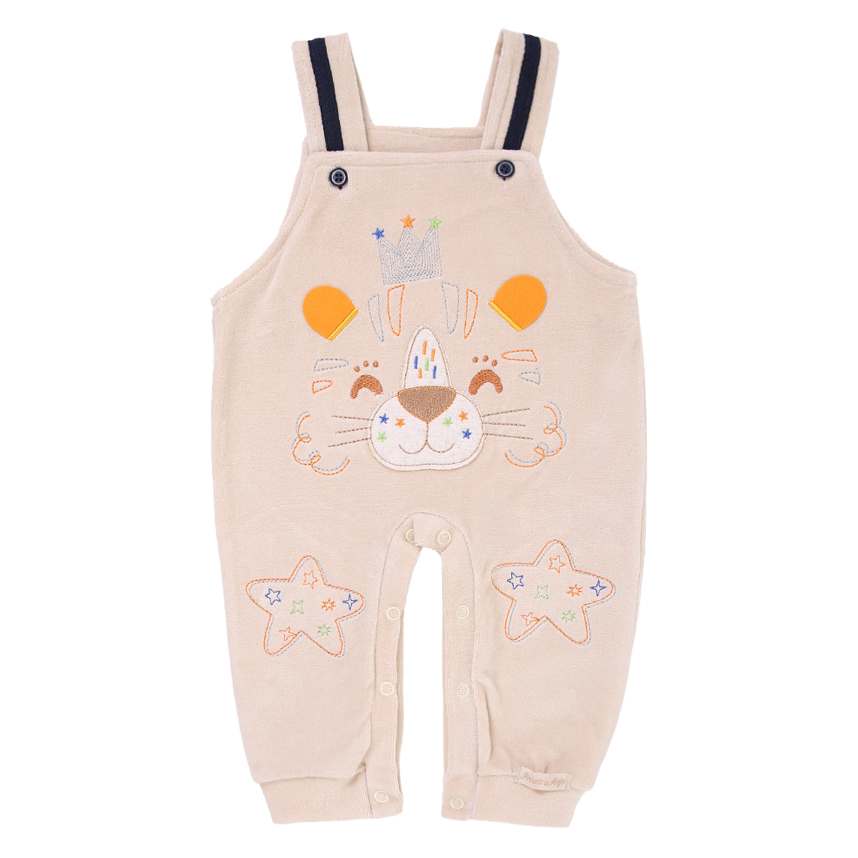 Macacão Longo Bebê Presente de Anjo Jardineira Bordado Tigre Macacão Longo Bebê Presente de Anjo Jardineira Bordado Tigre