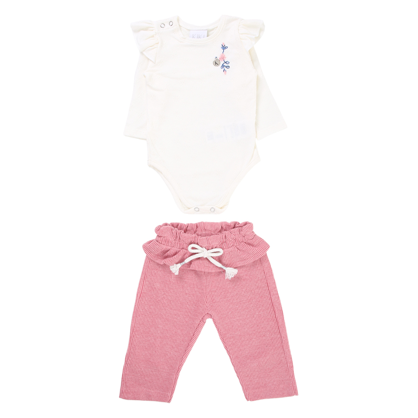 Conjunto Bebê Kiki Body Bordado Florzinha