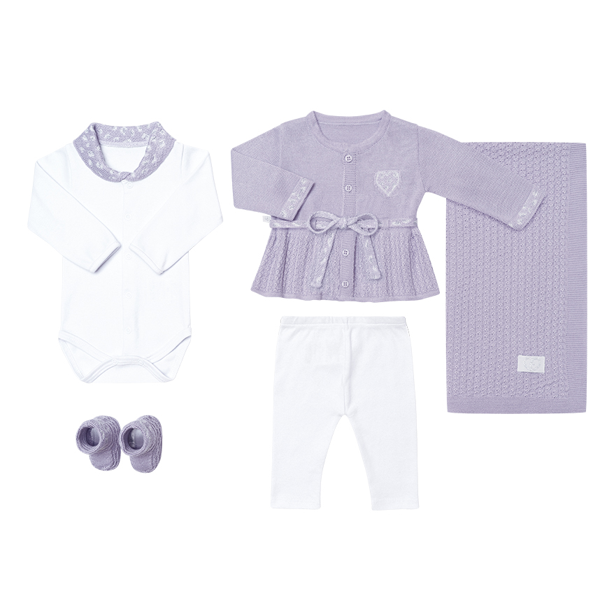 Saída Maternidade Fofinho em Tricô e Suedine Saída Maternidade Fofinho em Tricô e Suedine